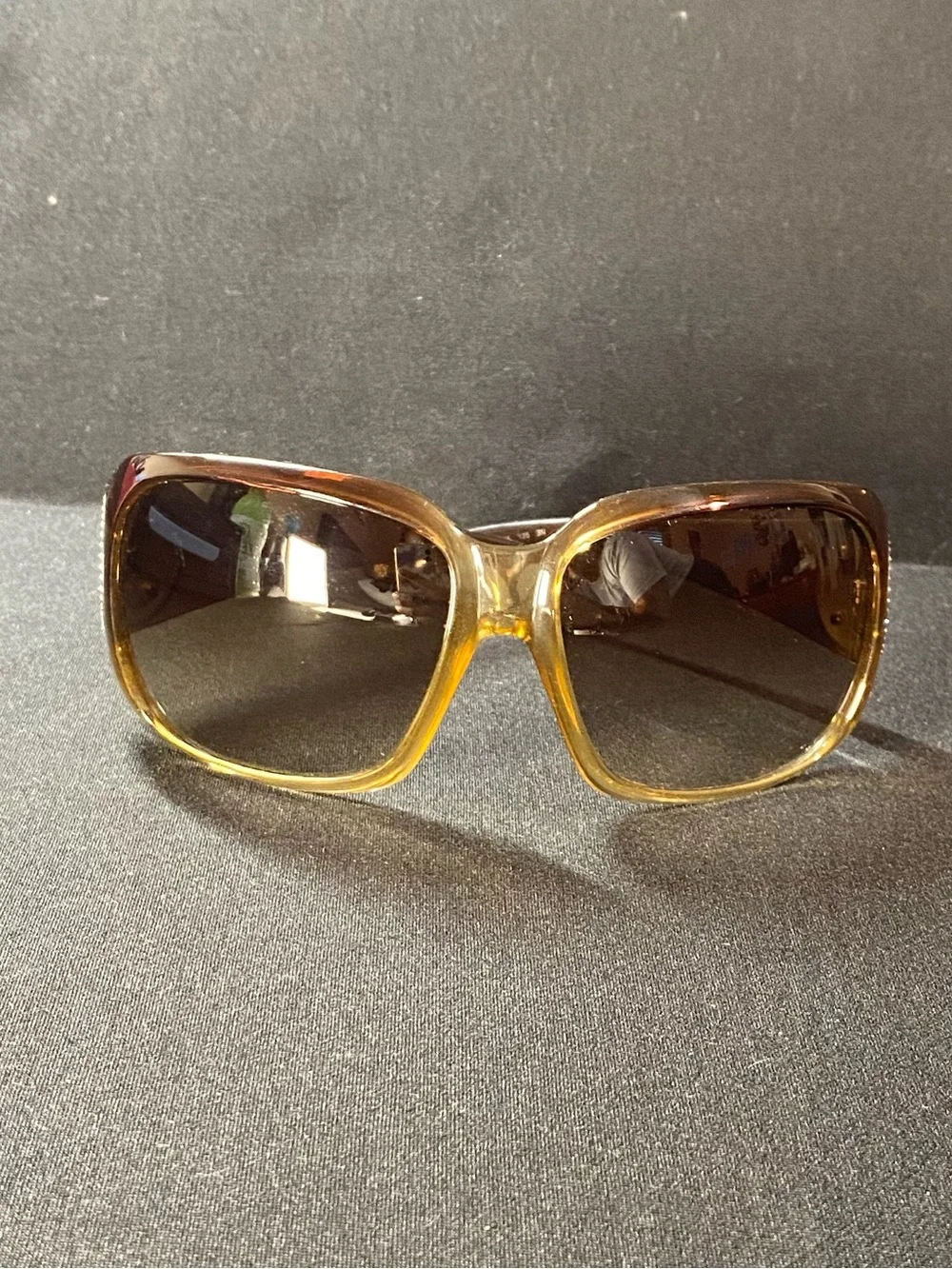 Versace Brown Amber Oversized Sunglasses